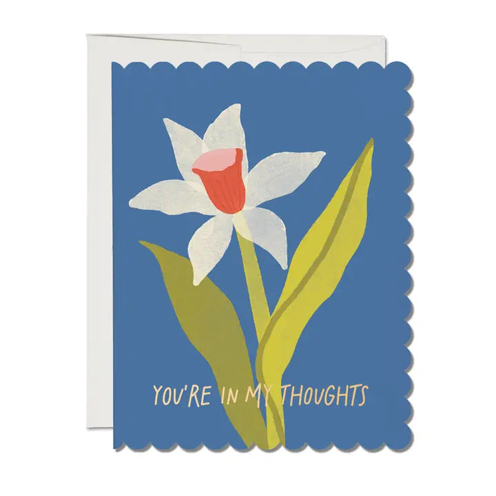 Red Cap Cards - Scalloped Daffodil Sympathy Greeting Card