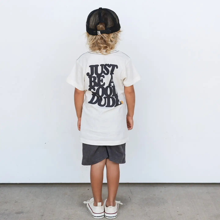 Tiny Whales – Good Dude Short Sleeve Tee in Natural