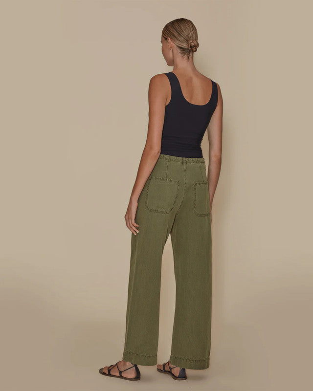 Le Jean – Utility Trouser Ankle in Olive Green