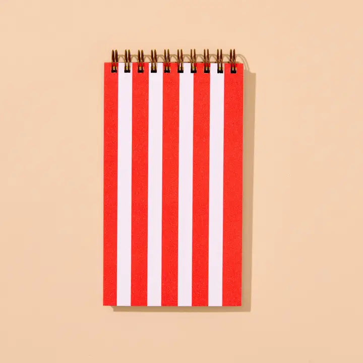 And Here We Are - Beach Stripe Small Spiral Notebook