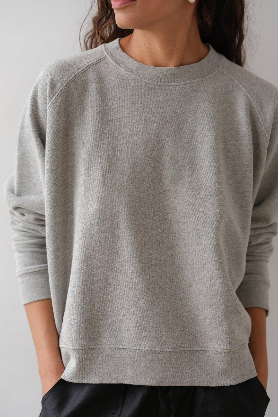 Donni – Eco Terry Crewneck in Heather Grey