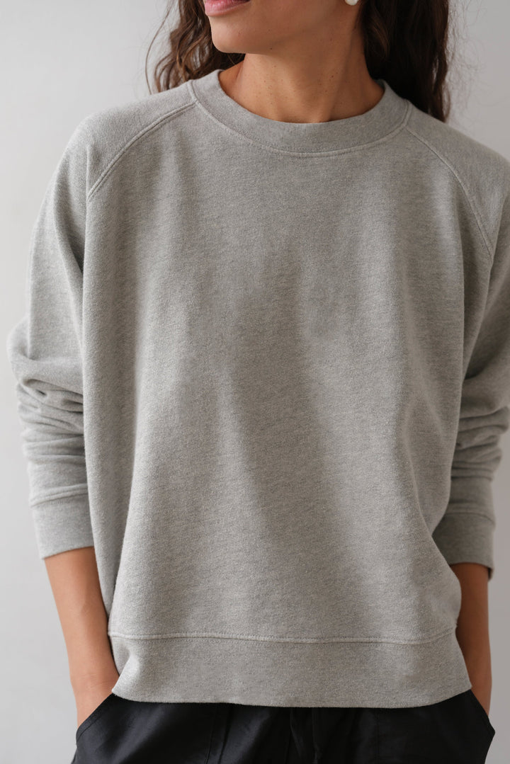 Donni – Eco Terry Crewneck in Heather Grey