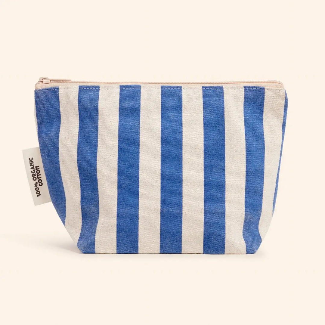 Dr. Max's - Organic Cotton Striped Zipper Pouch in Blue