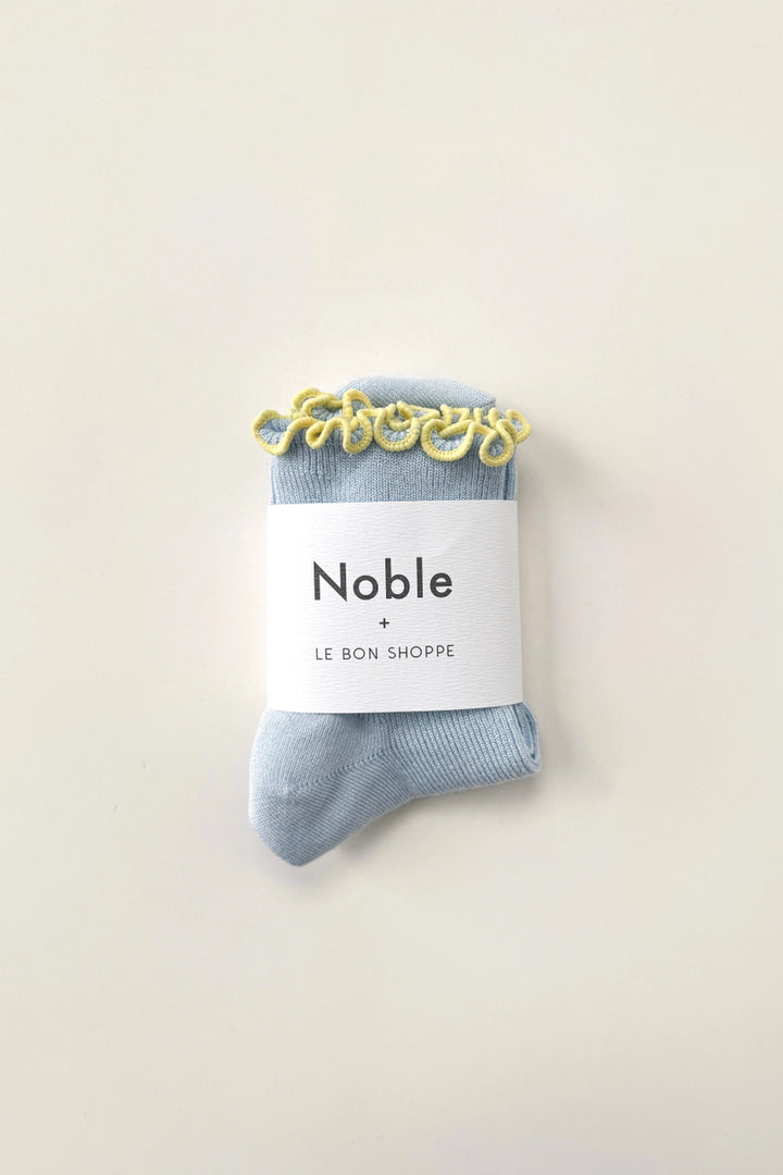 Le Bon Shoppe - Ruffled Modal Socks in Baby Blue and Butter