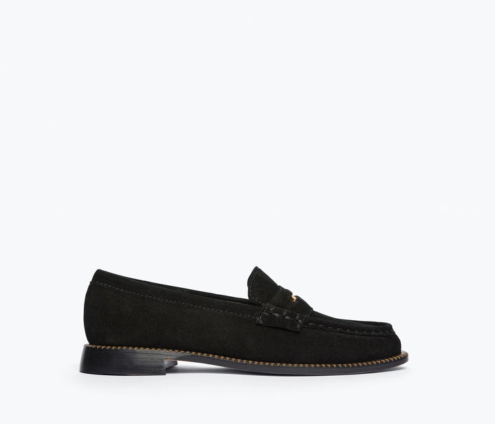 Freda Salvador – Elba Penny Loafer in Black Suede