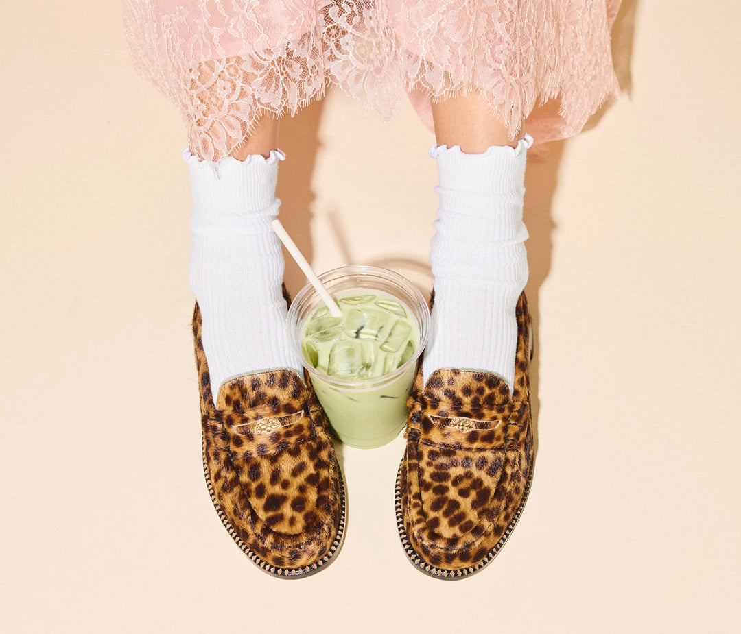 Freda Salvador – Elba Penny Loafer in Leopard Haircalf