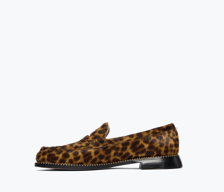 Freda Salvador – Elba Penny Loafer in Leopard Haircalf