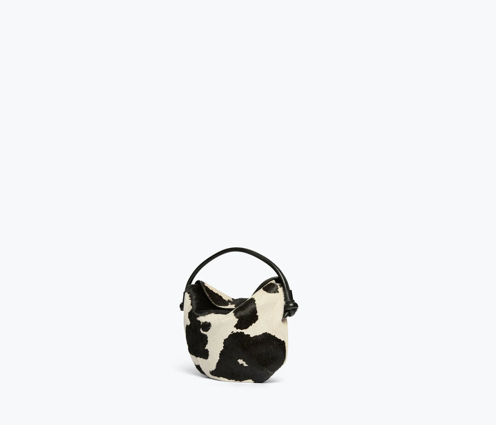 Freda Salvador - Elis Mini Crescent Bag in Black and White Haircalf