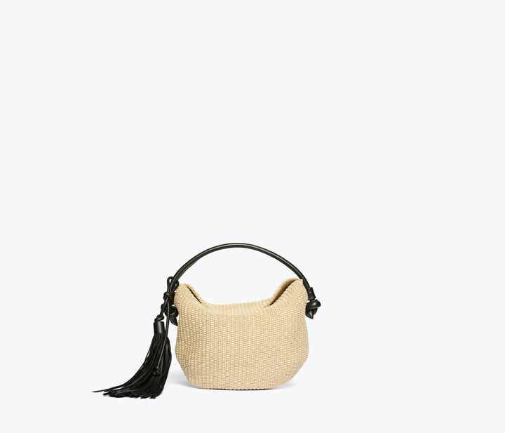 Freda Salvador - Elis Mini Crescent Bag in Natural Raffia