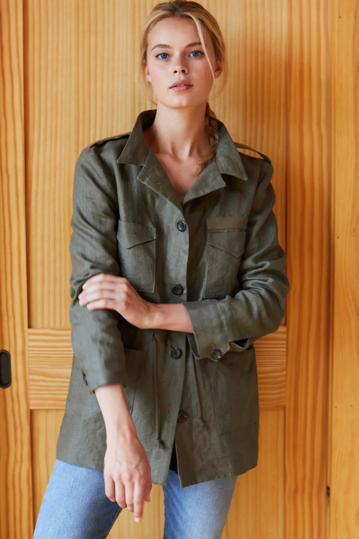 Emerson Fry - Little Army Jacket in Green Linen