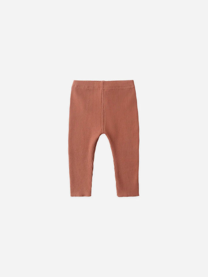 Quincy Mae – Ribbed Legging in Rusty Red