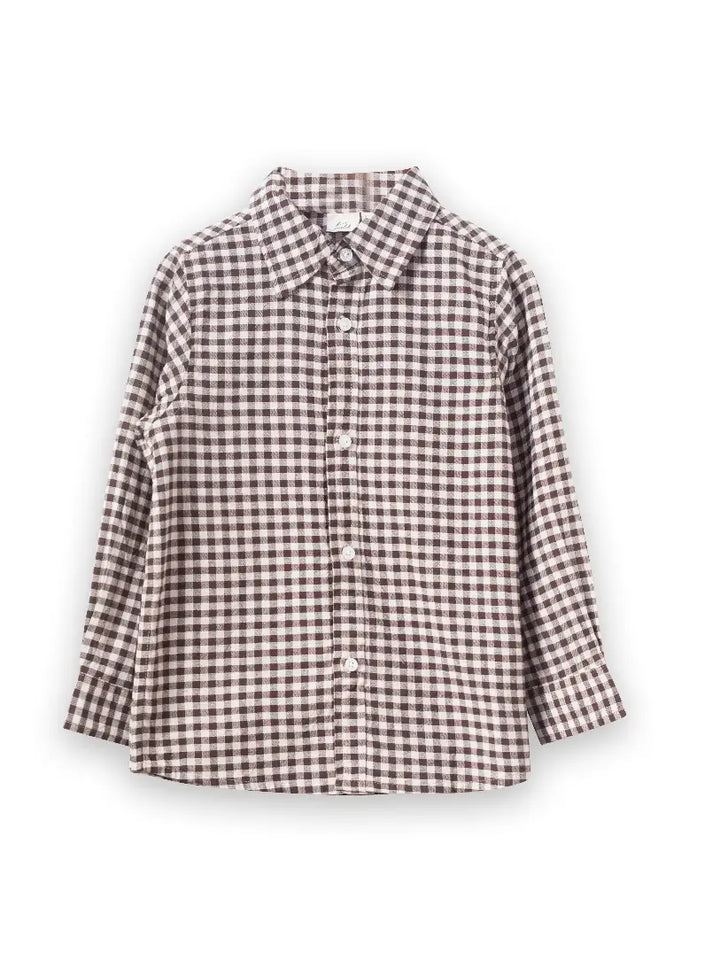 Beet World – Boys Collar Shirt in Walnut