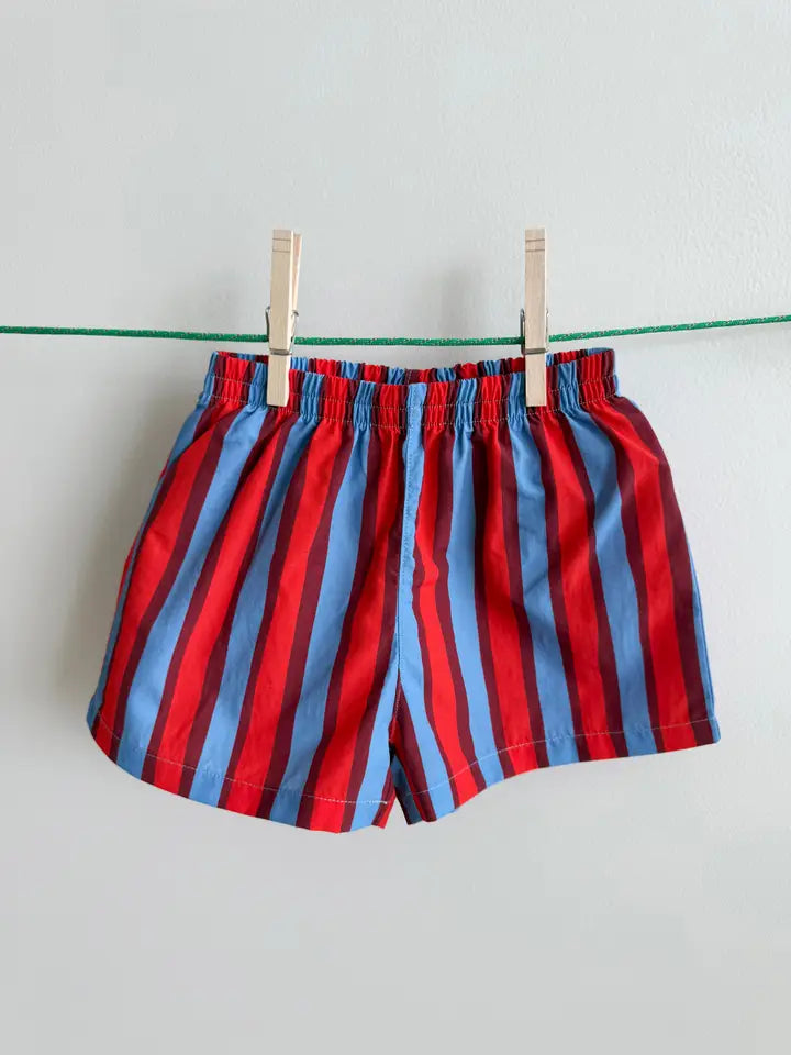 Lewis – Trail Shorts in Multi Stripe Candy Apple