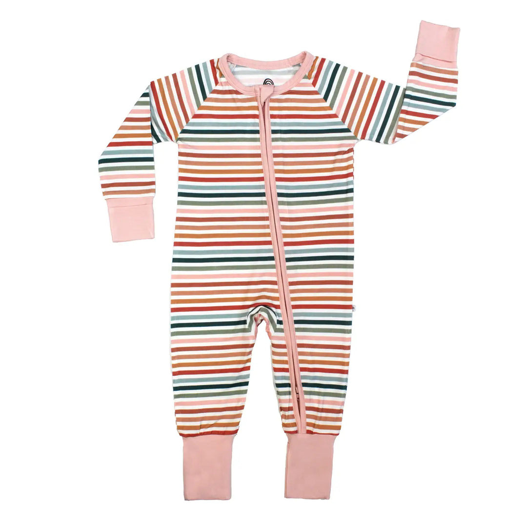 Emerson and Friends - Sunset Stripes Bamboo Convertible Footie