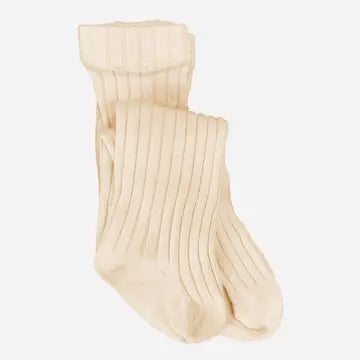 The Blueberry Hill - Cotton Ribbed Tights in Cream