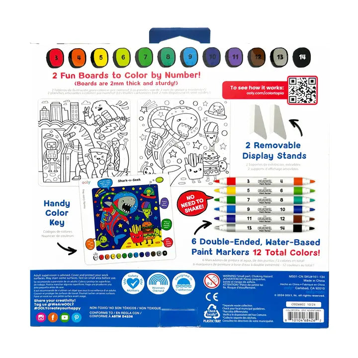 Ooly - Colortopia Color By Number Paint and Marker Kit