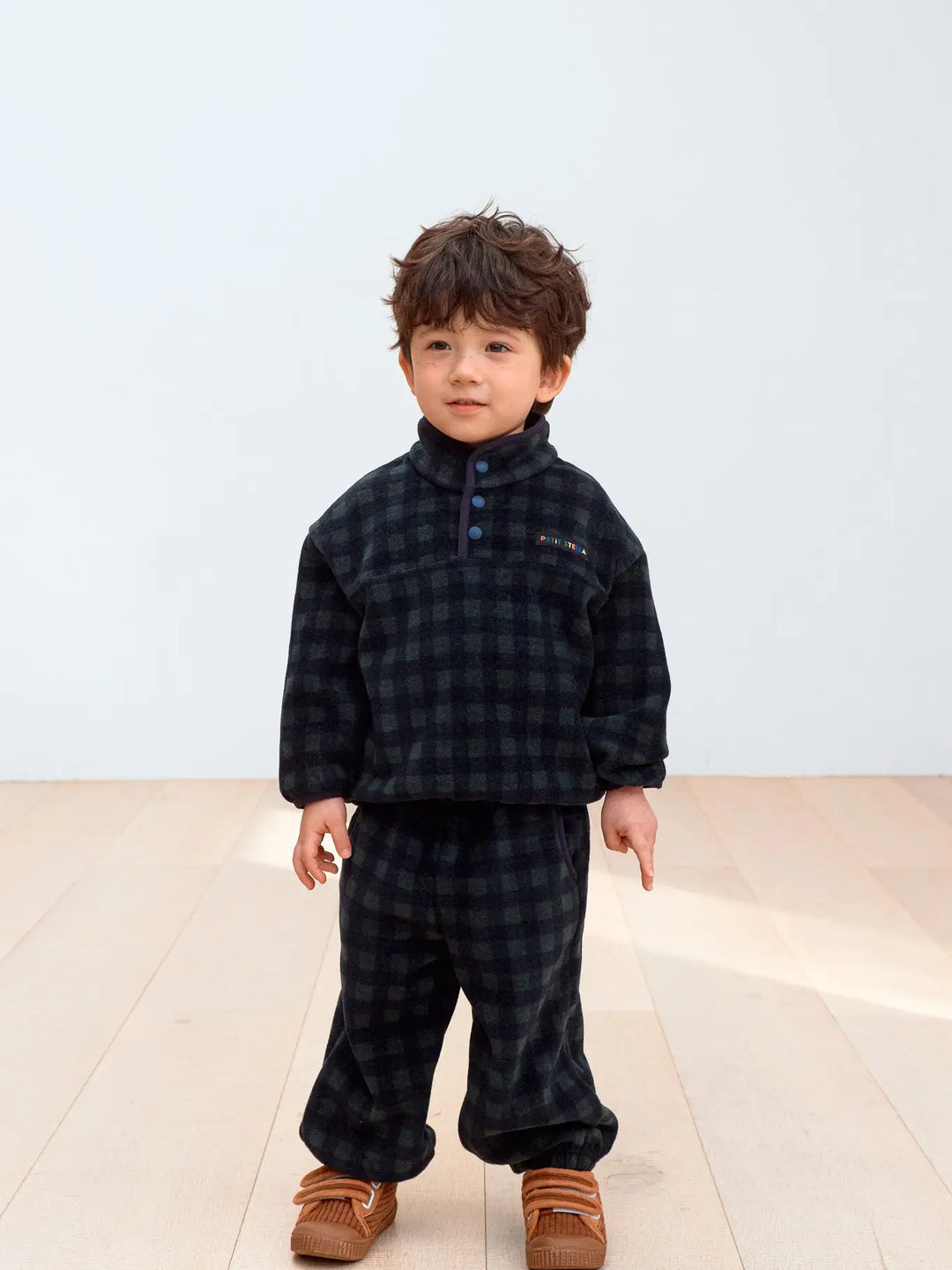Petit Stella - Fleece Play Set in Evergreen Check
