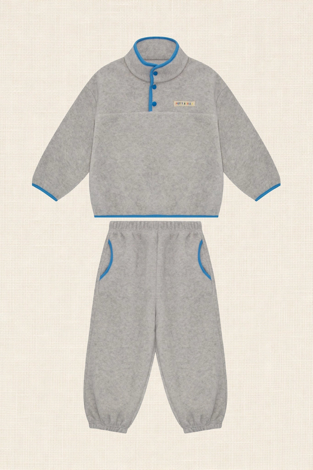 Petit Stella - Fleece Play Set in Grey / Cobalt