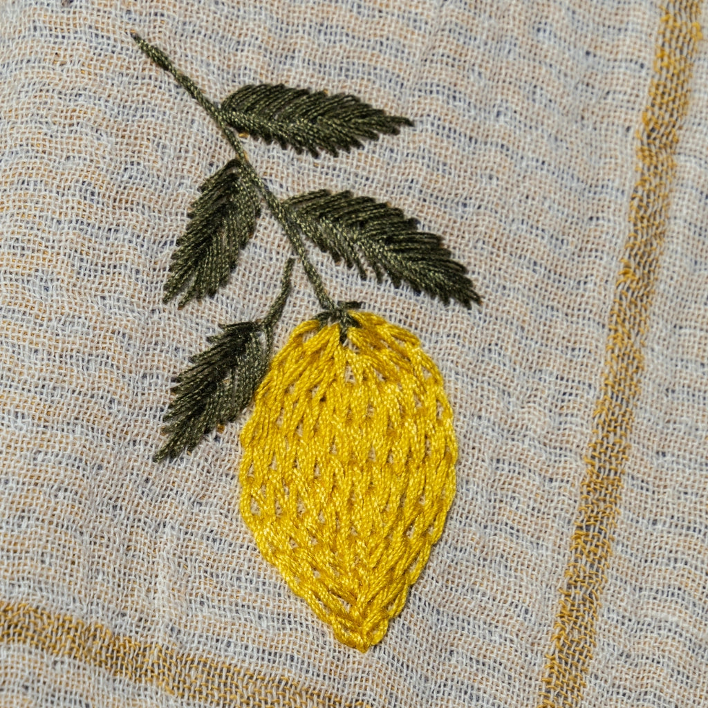 Olive & Loom –– Lemon Hand Stitched Kitchen Towel Set