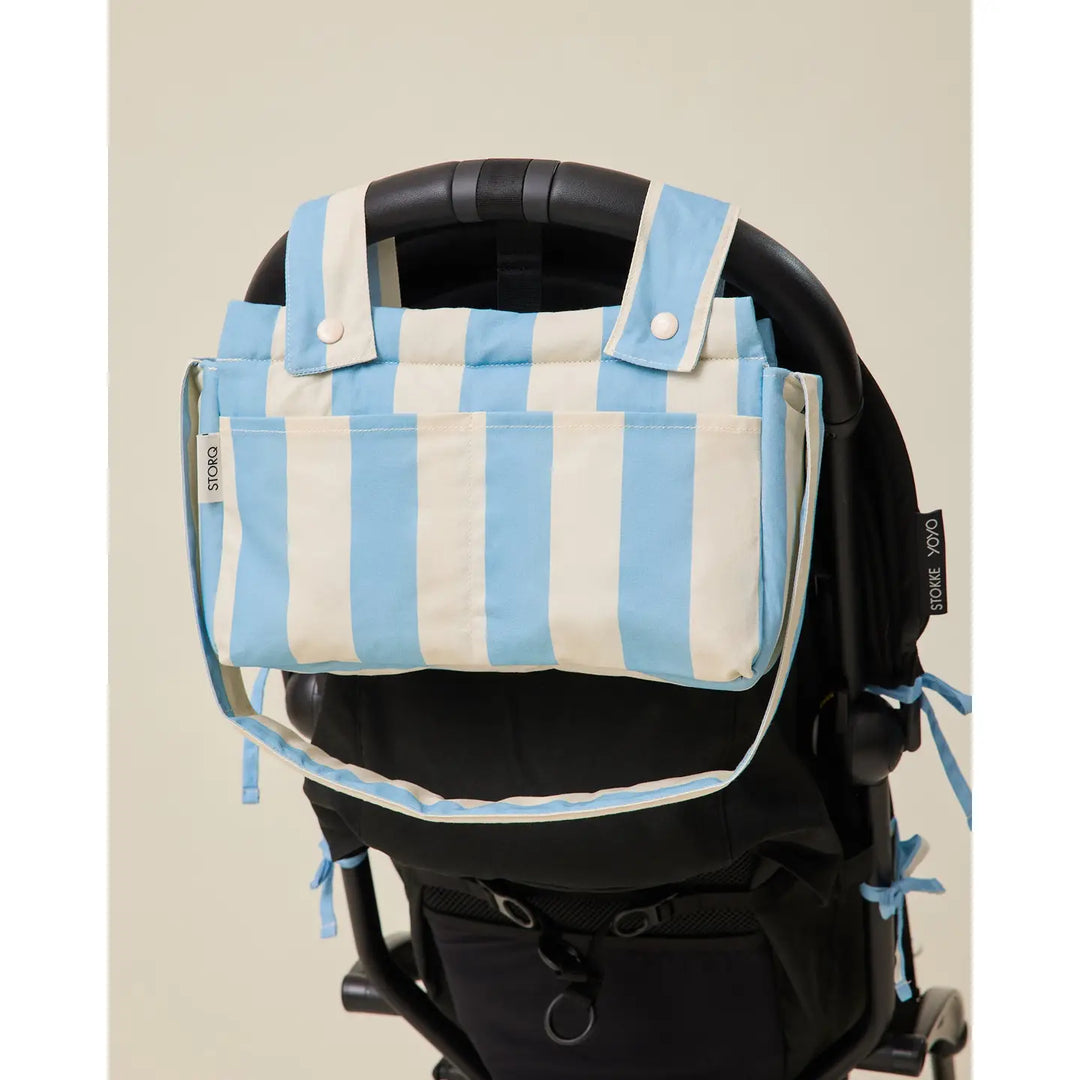 Kindred Bravely - Stroller Party Caddy Bag in Blue Wide Stripe