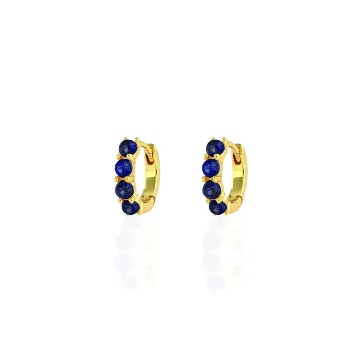 Kris Nations – Blue Lapis Huggie Hoop Earrings