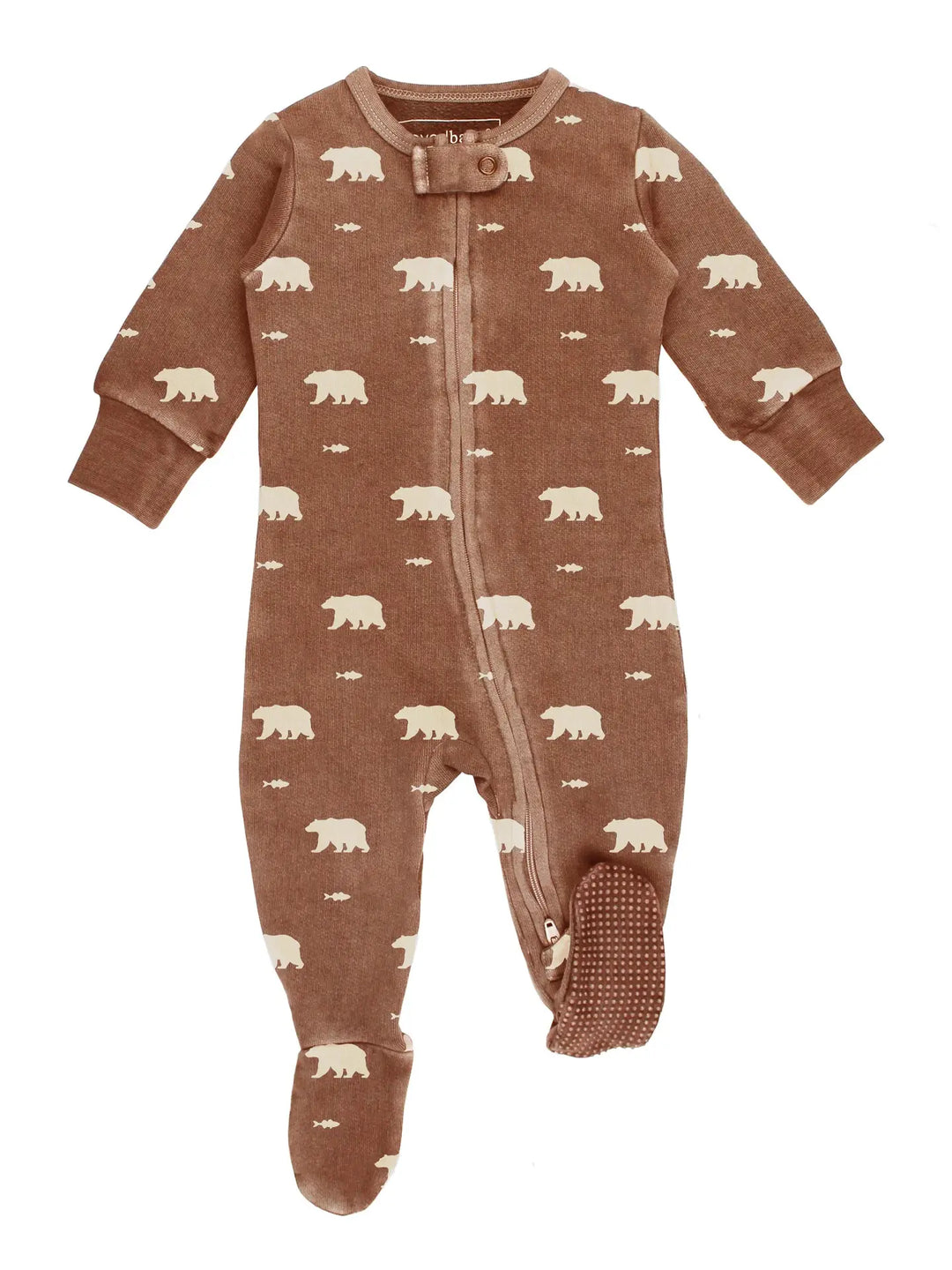 L'ovedbaby- Latte Bear Organic Cozy Zip Footie