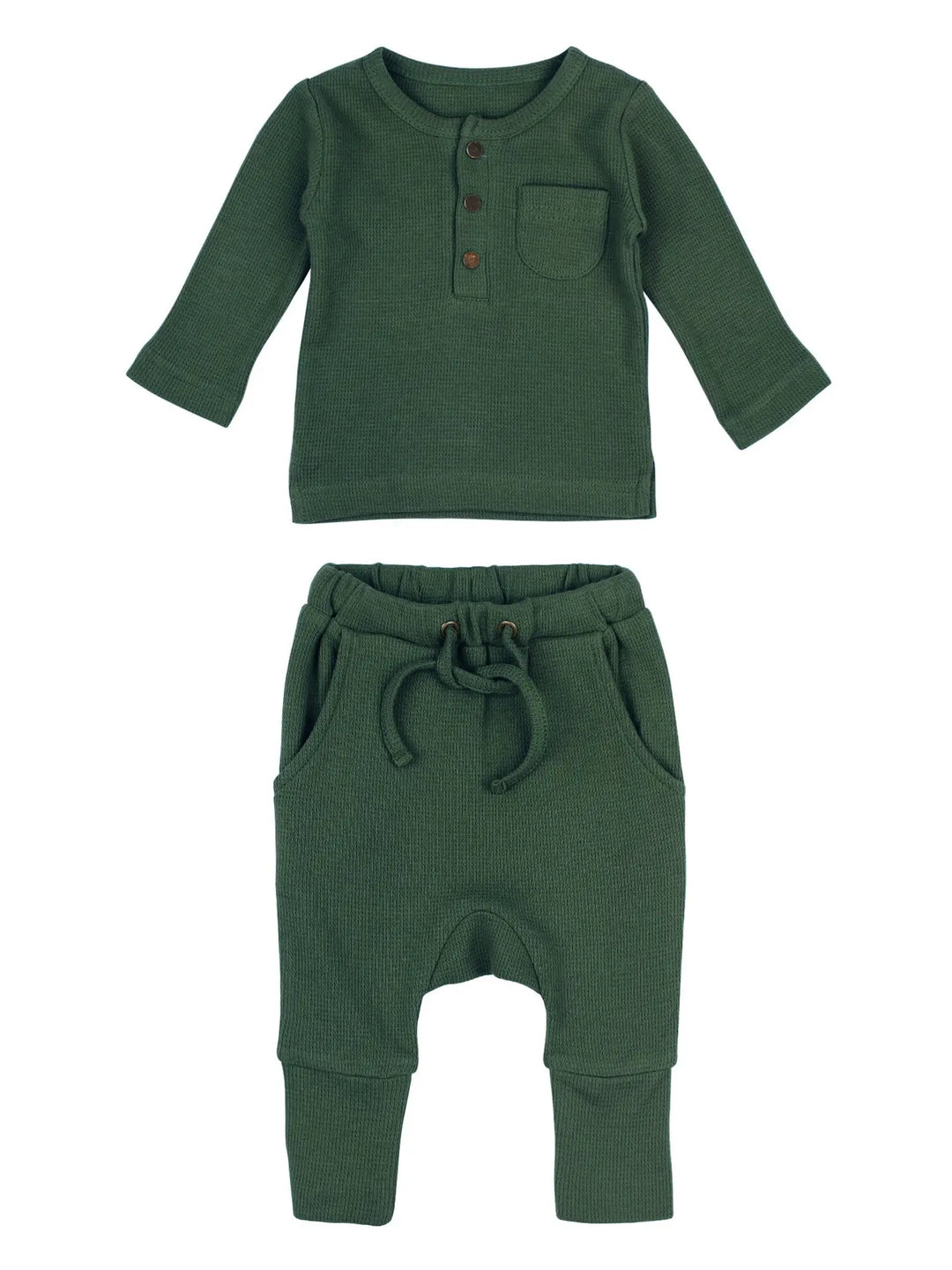 L'ovedbaby – Evergreen Organic Thermal Henley & Jogger Set