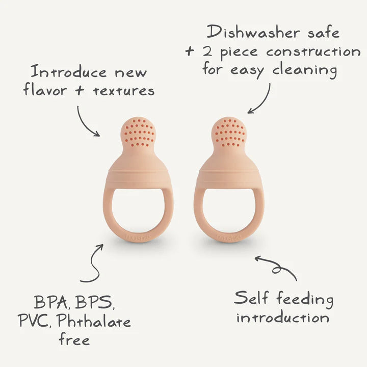 Mushie - Silicone Fresh Food Feeder 2-Pack in Shifting Sand