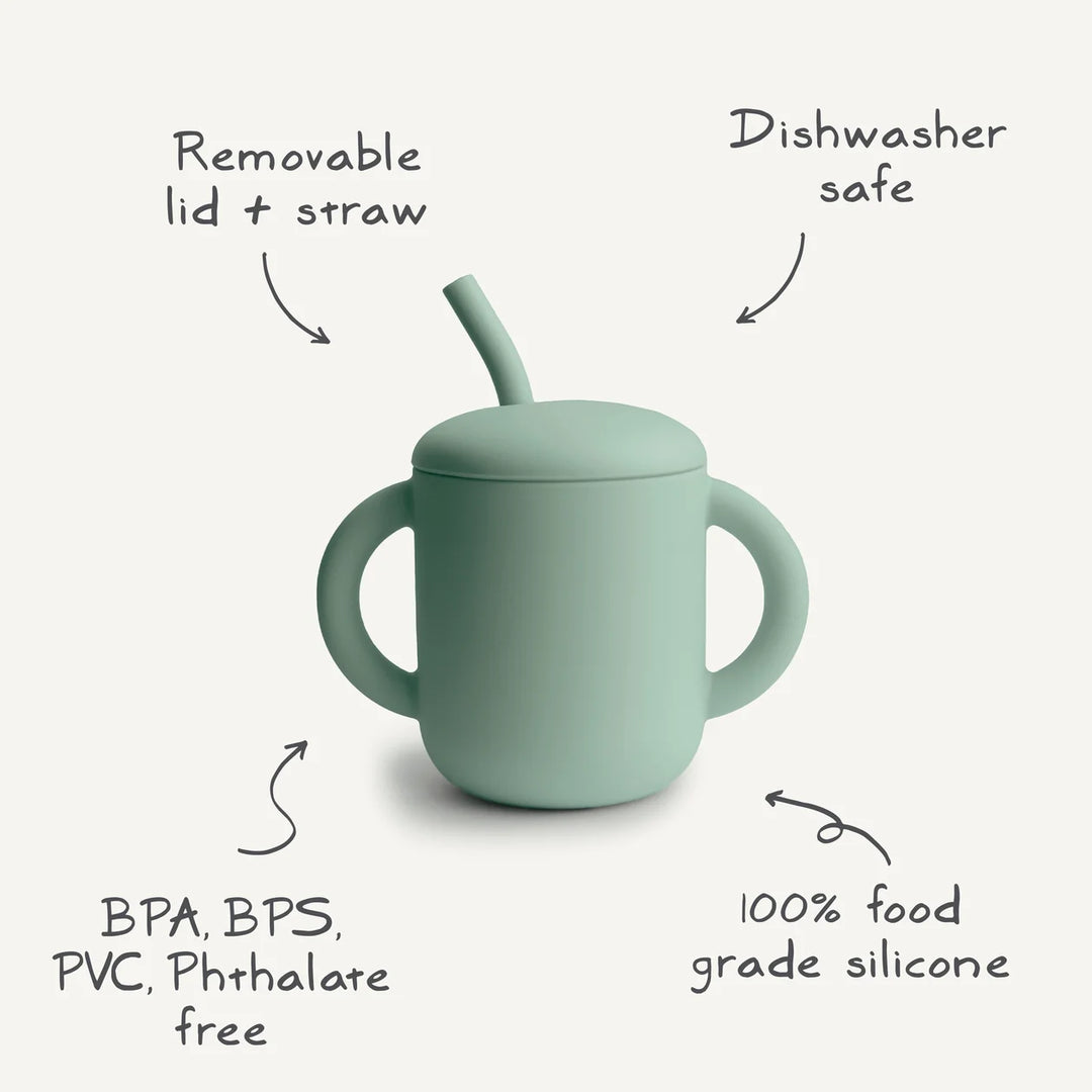 Mushie - Silicone Training Cup + Straw in Bees