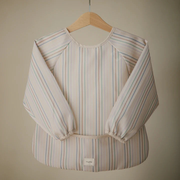 Mushie - Long Sleeve Bib in Retro Stripes