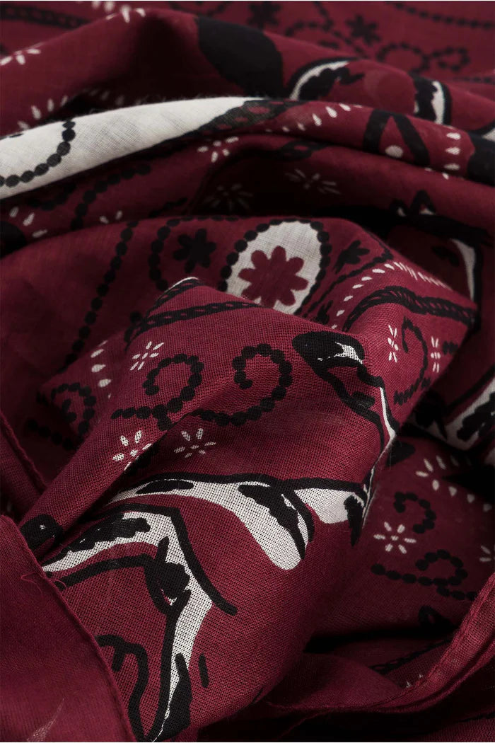 Maison Lecomte Flament – Cotton Bandana Scarf in Far West Bordeaux