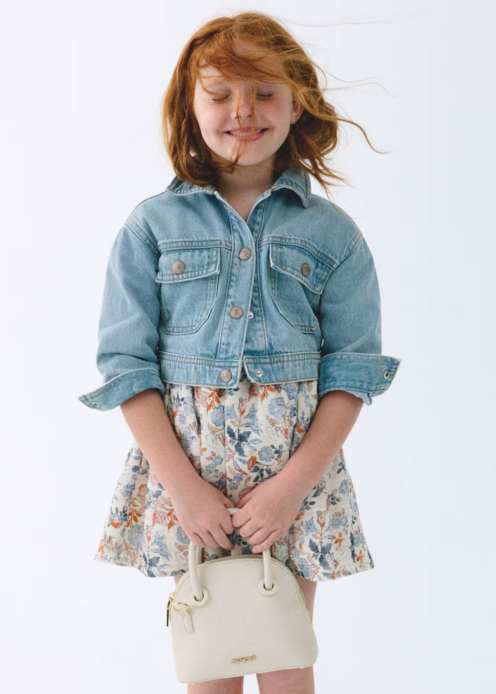 Mayoral – Denim Crop Jacket in Light Wash