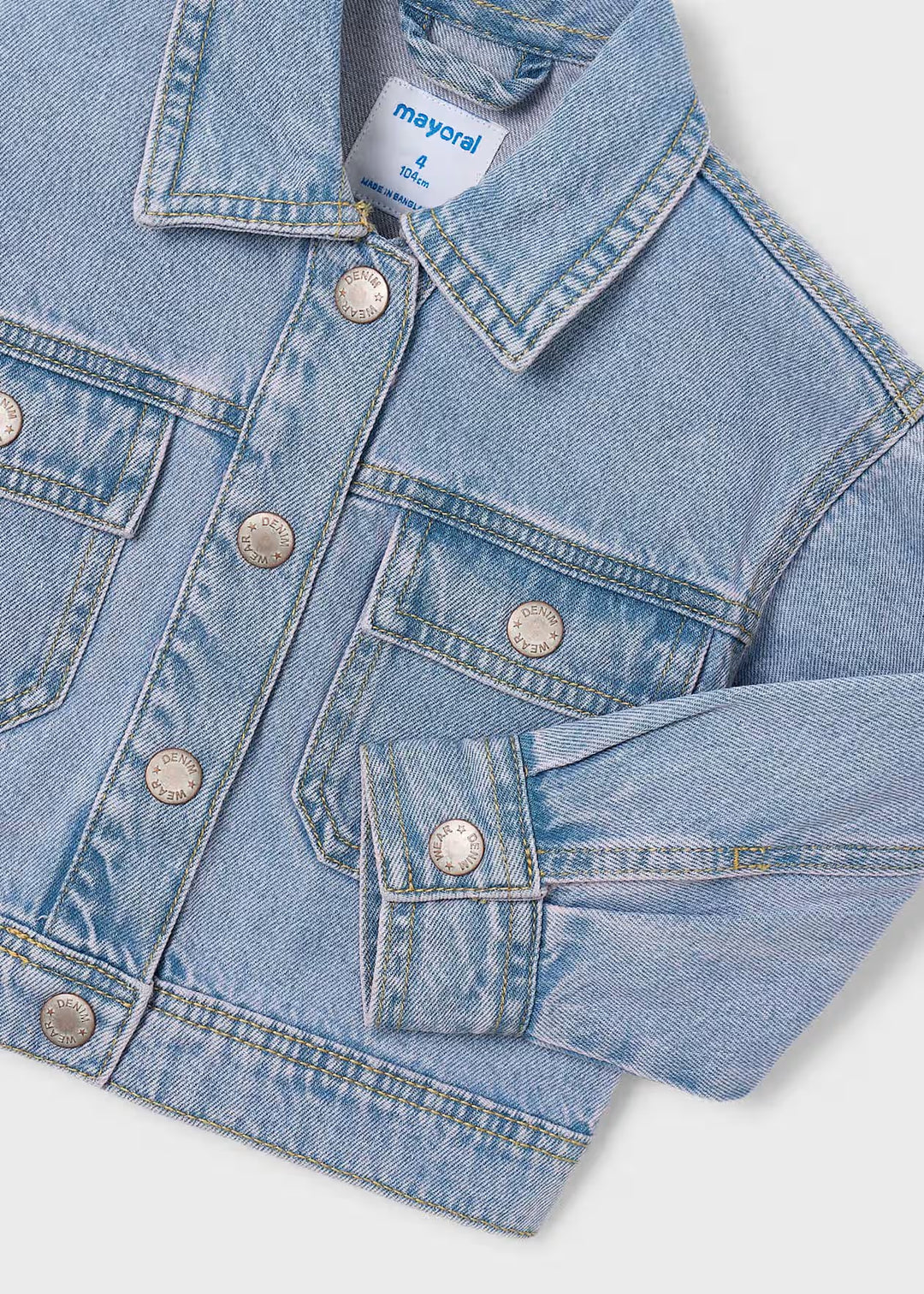 Mayoral – Denim Crop Jacket in Light Wash