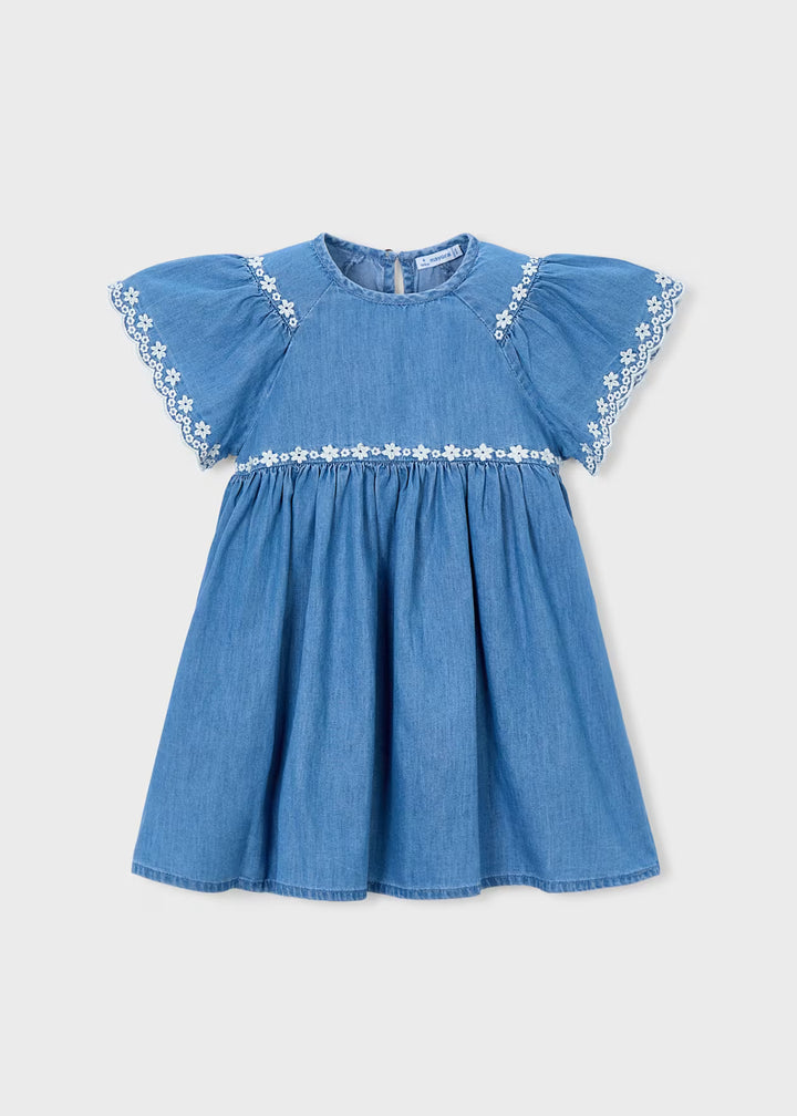 Mayoral – Embroidered Denim Dress