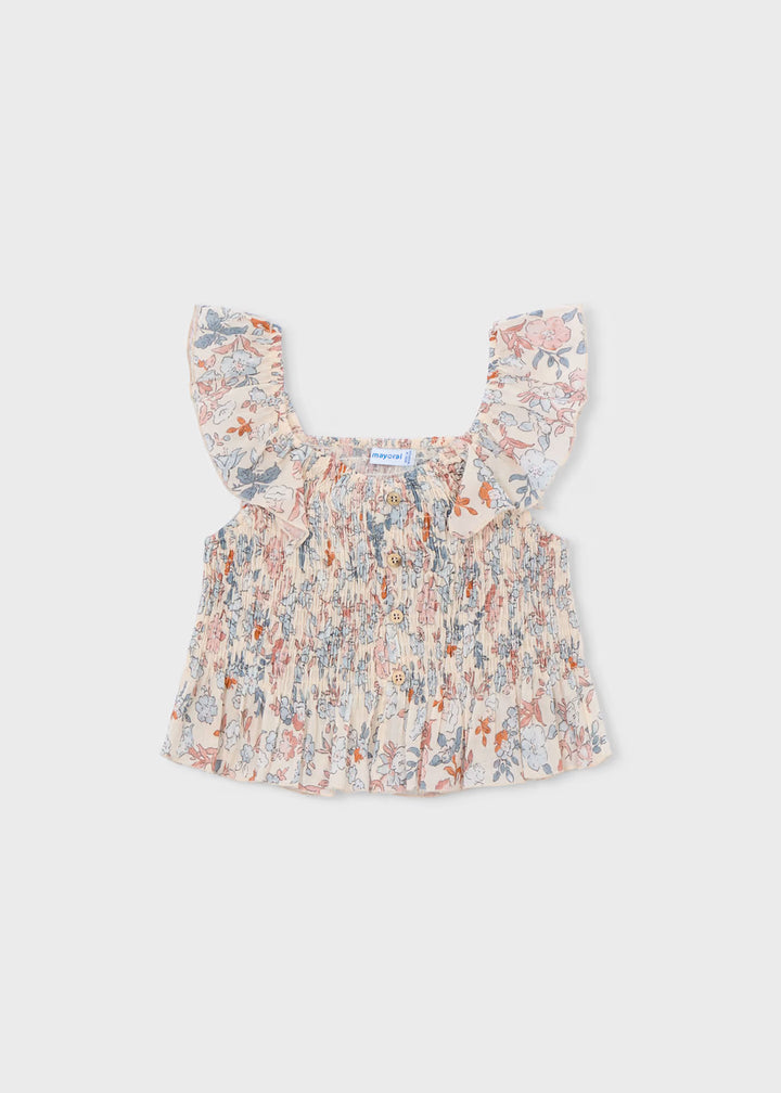 Mayoral – Printed Bambula Top in Salmon