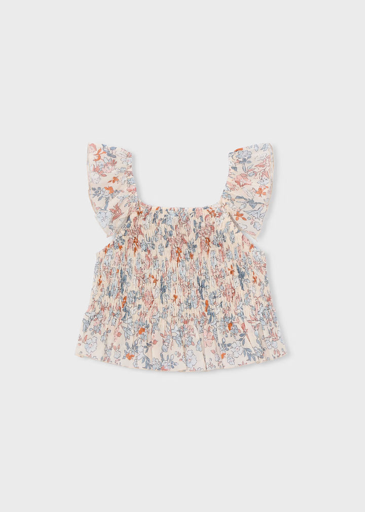 Mayoral – Printed Bambula Top in Salmon