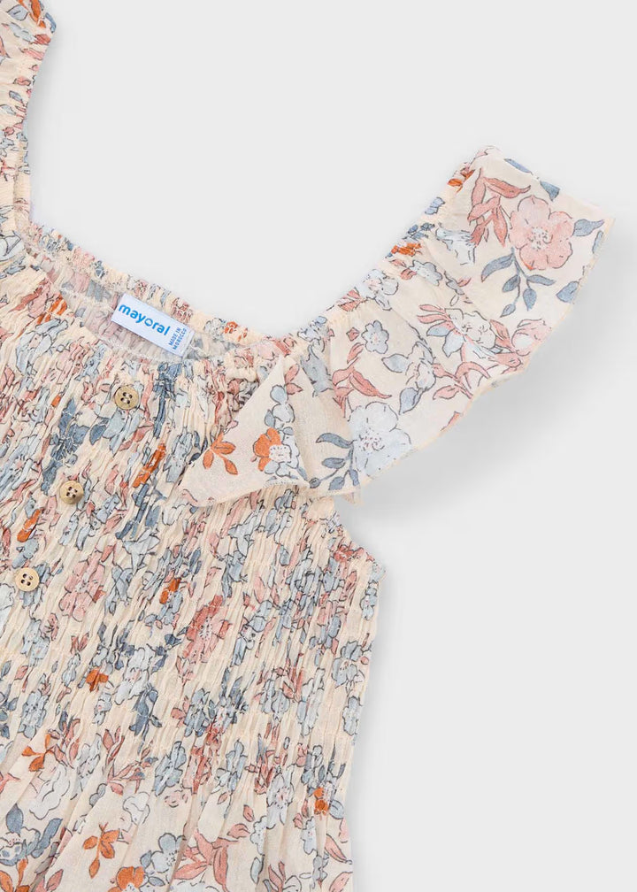 Mayoral – Printed Bambula Top in Salmon