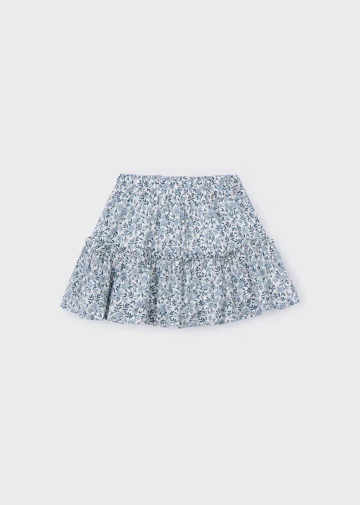 Mayoral – Printed Tiered Skirt in Sky Blue