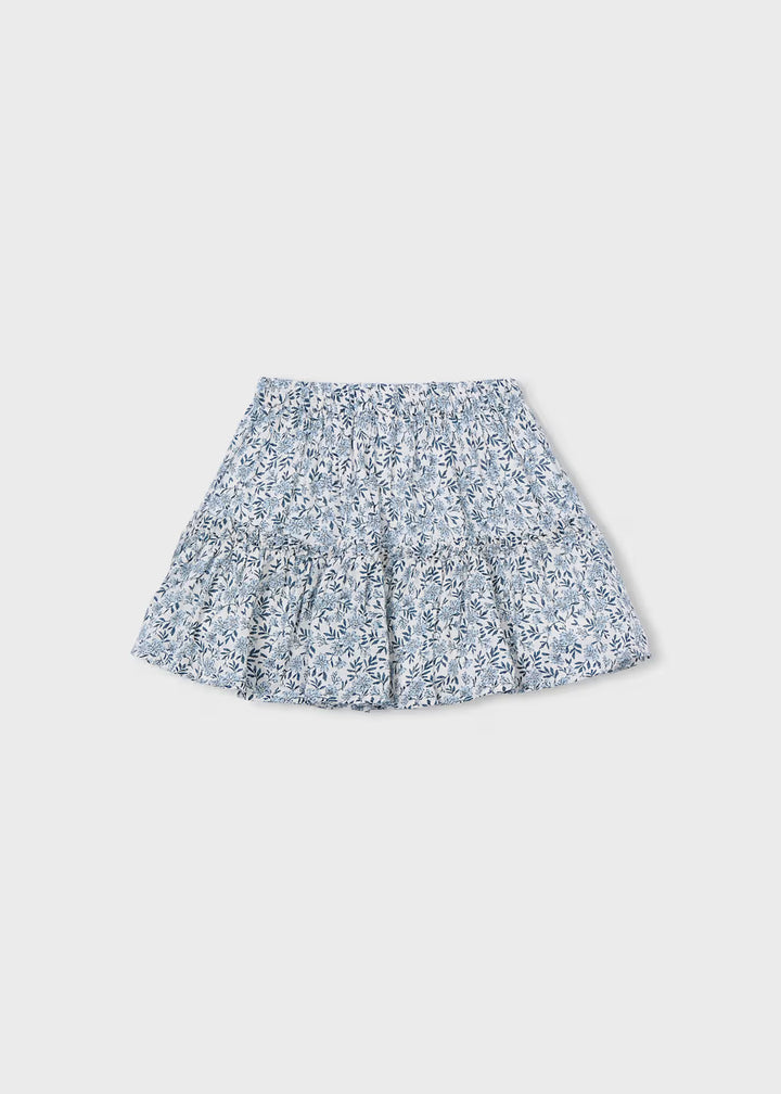 Mayoral – Printed Tiered Skirt in Sky Blue