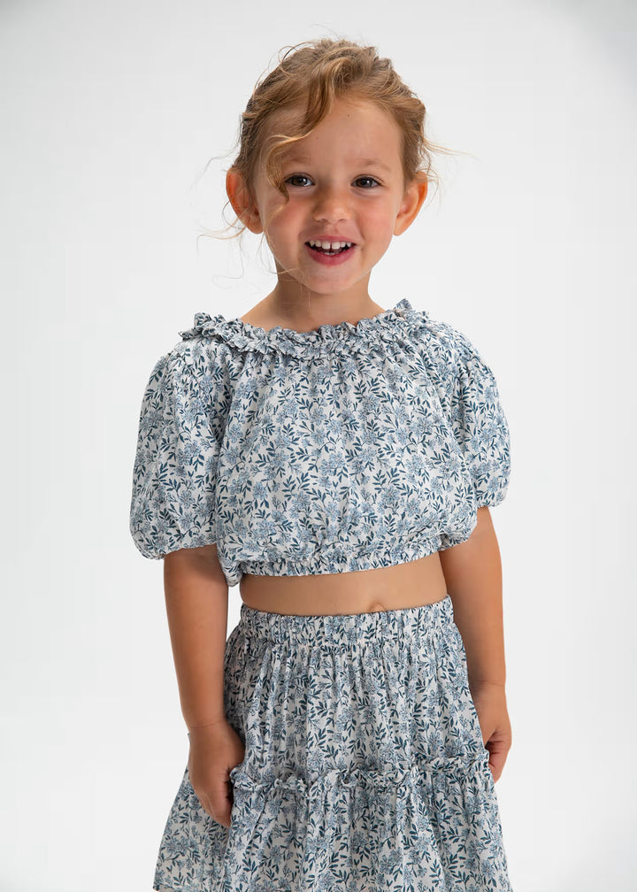 Mayoral – Printed Top in Sky Blue