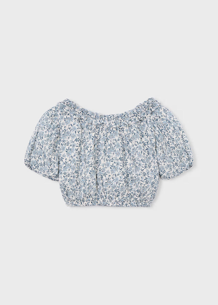Mayoral – Printed Top in Sky Blue