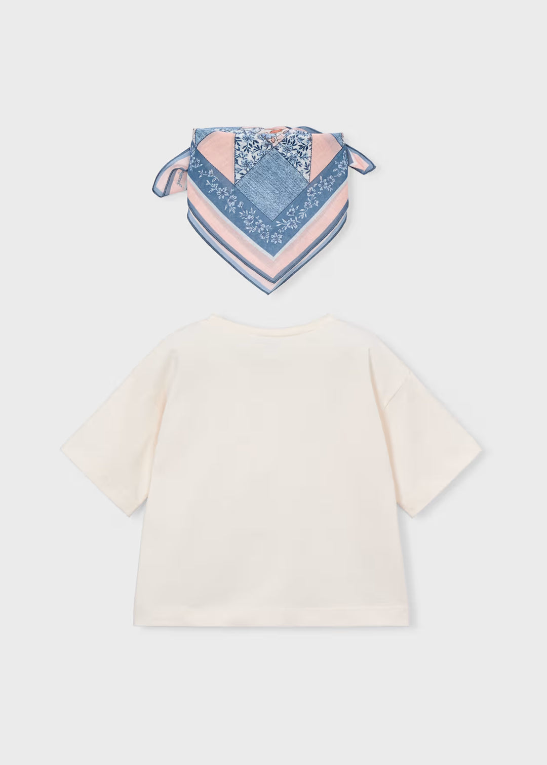 Mayoral – Short Sleeve Tee with Bandana in Bone / Sky Blue