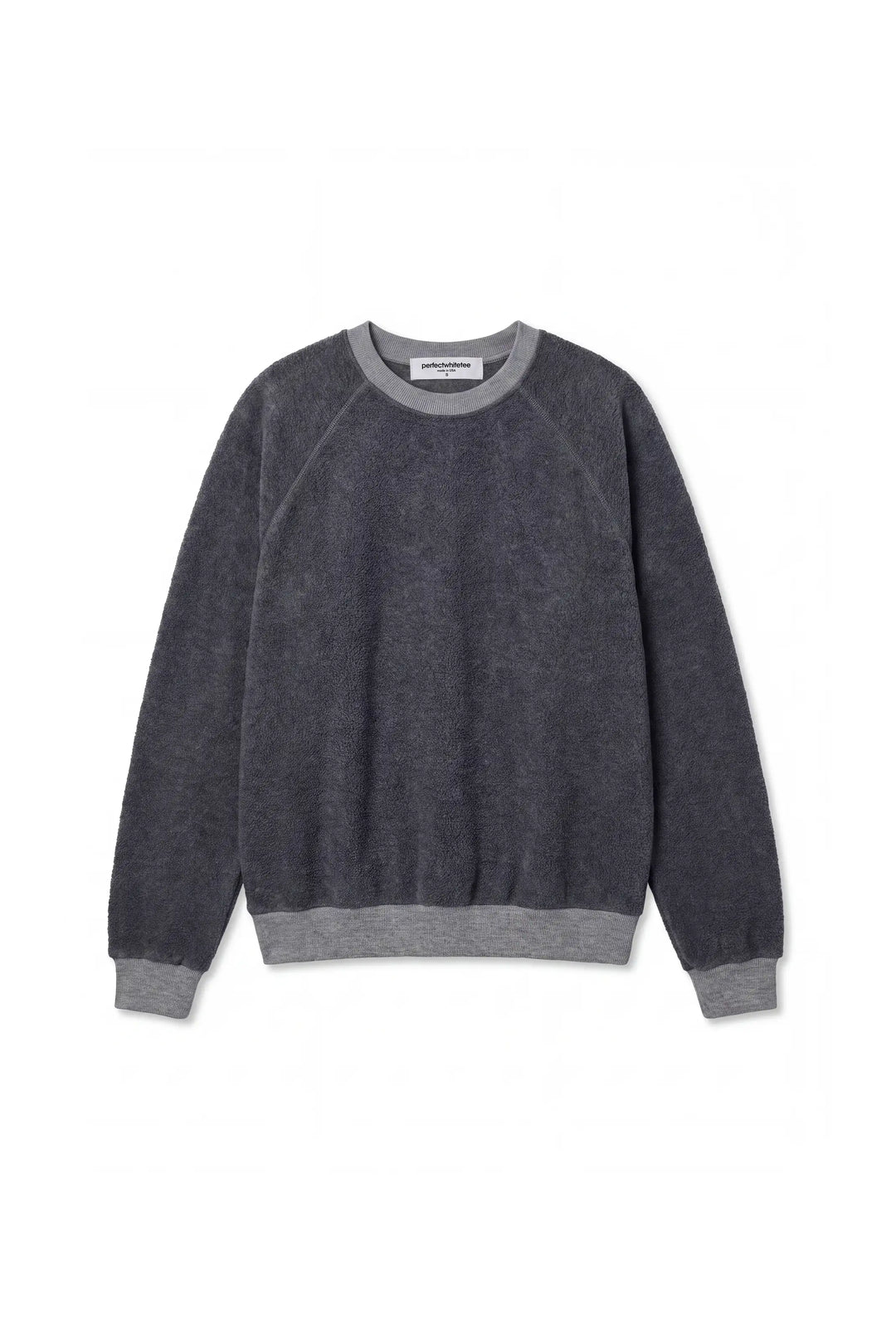 Perfect White Tee - Ziggy Reverse Fleece Oversize Crewneck in Dark Heather Grey