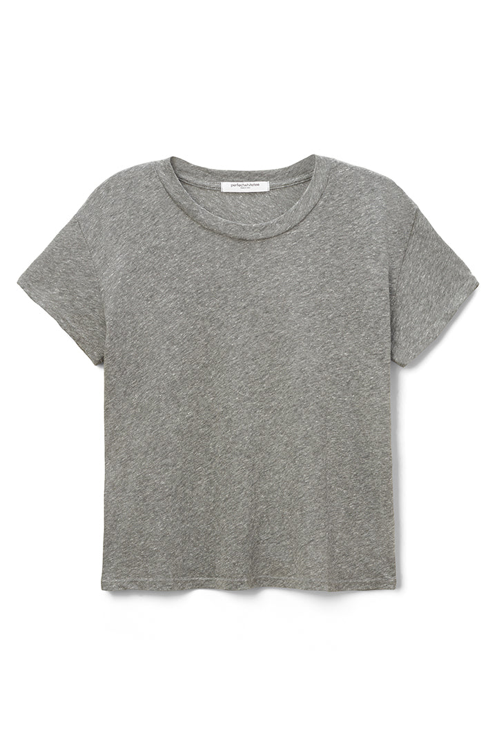 Perfect White Tee - Harley Boxy Crew in Heather Grey