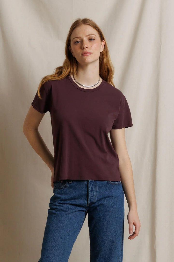 Perfect White Tee - Harley Boxy Crew in Cherry Lacquer