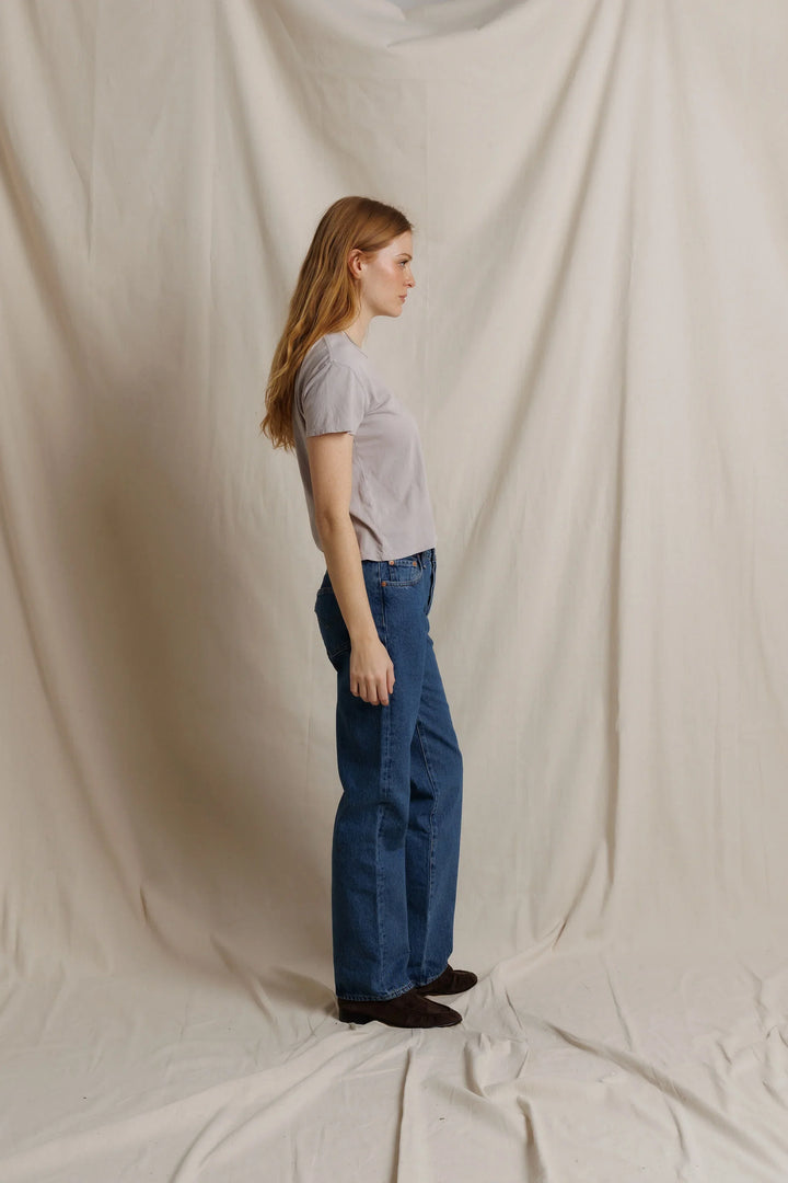 Perfect White Tee - Harley Boxy Crew in Cloud Grey