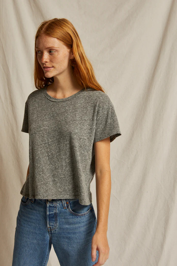 Perfect White Tee - Harley Boxy Crew in Heather Grey