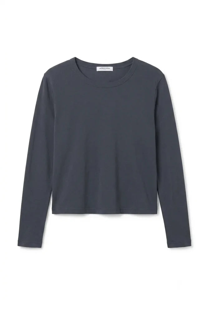 Perfect White Tee - Harley Long Sleeve Tee in Turbulence