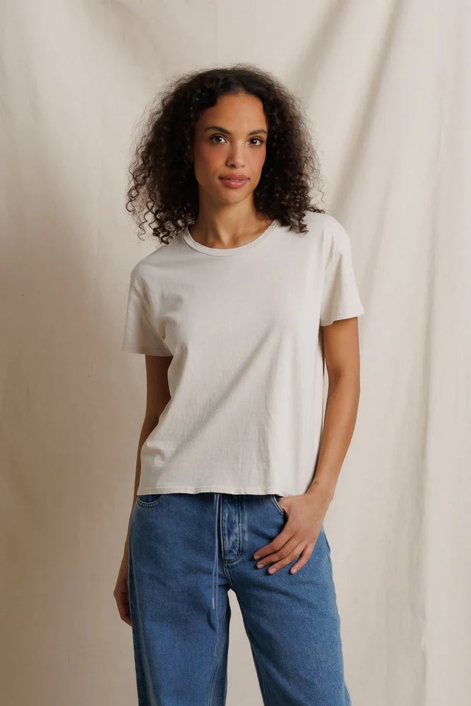 Perfect White Tee - Harley Boxy Crew in White Cap