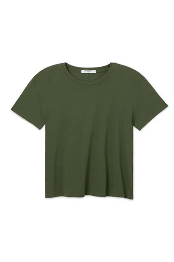 Perfect White Tee - Harley Boxy Crew in Fern Green